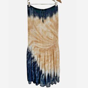 YOUNG FABULOUS BROKE Small Maxi Skirt Chiffon Tie Dye Ombre YFB